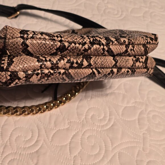 Jessica Simpson Snake Print Crossbody Bag Gold Chain Strap Excellent Condition - Picture 4 of 14